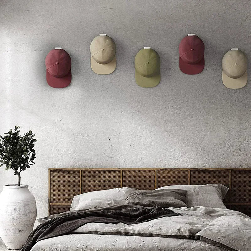 Adhesive Baseball Cap Rack – 12 Hook Organizer