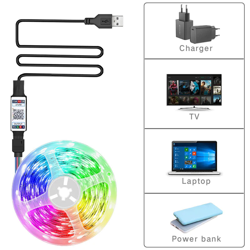 RGB 5050 Led Strip Light with Bluetooth App Control 
