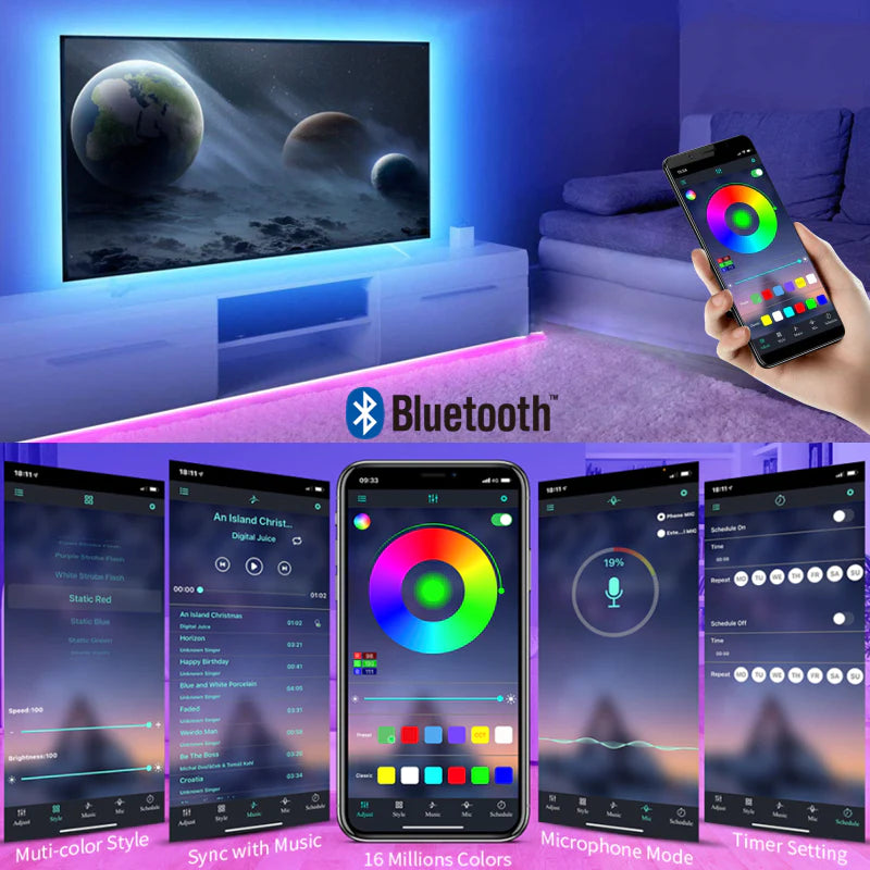 RGB 5050 Led Strip Light with Bluetooth App Control 