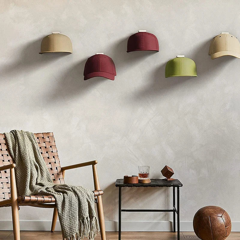 Adhesive Baseball Cap Rack – 12 Hook Organizer