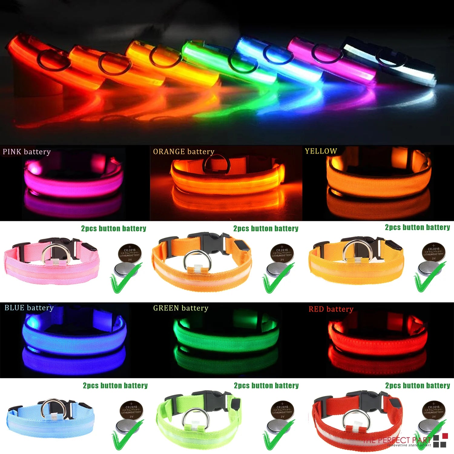 LED Waterproof Adjustable Dog Collar  