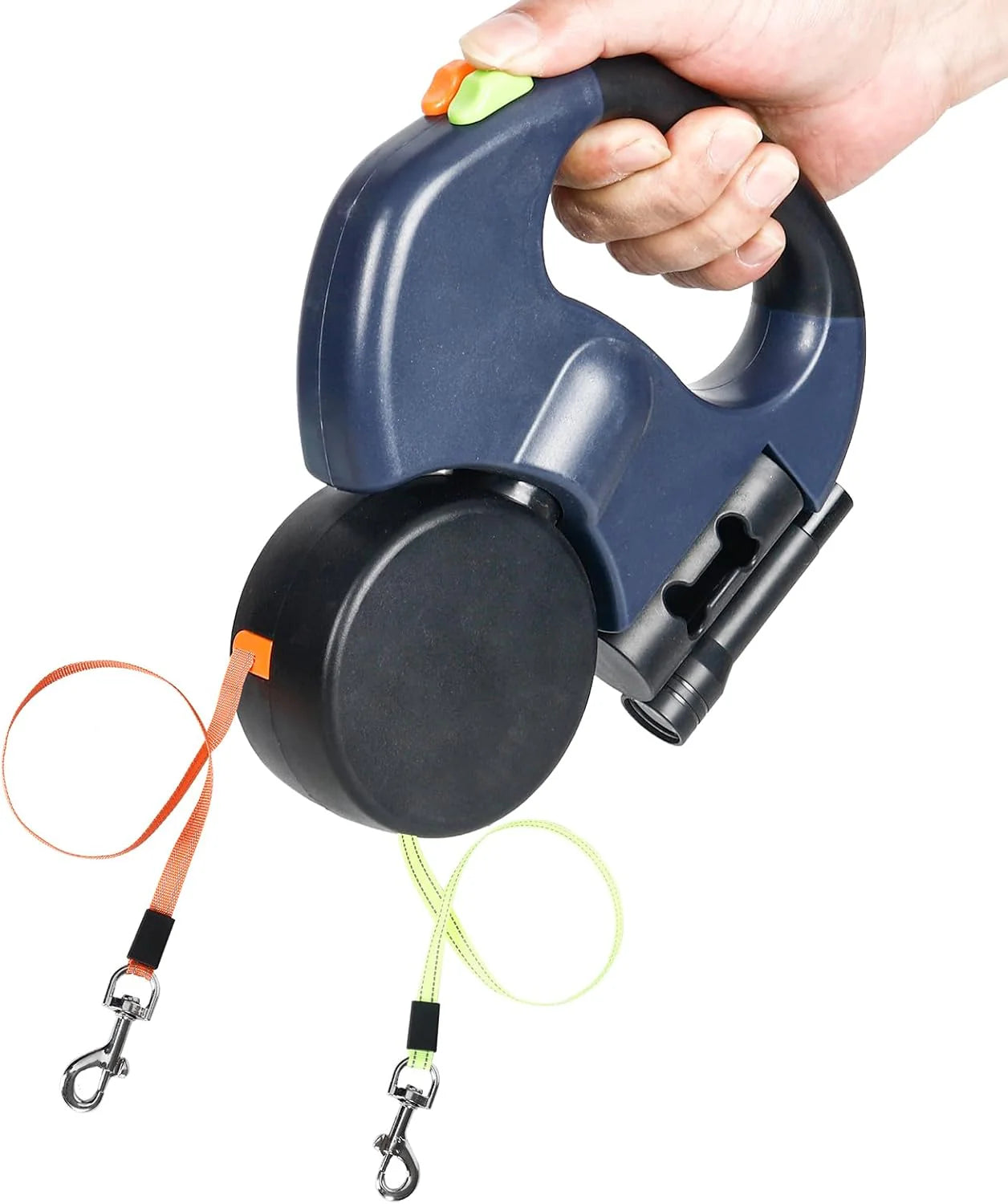 Dual Retractable Reflective Double Dog Walking Leash