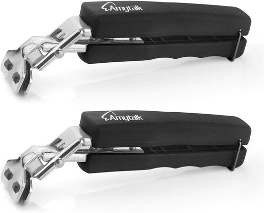 2Pack Black Bowl Clip Gripper Clips Retriever Tongs for Lifting Hot Dishs Bowl Pot Pan Plate from Instant Pot Microwave Oven Air Fryer, 304 Stainless Steel