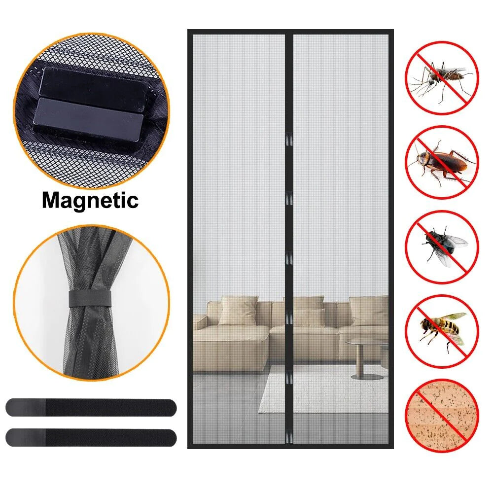 Hands Free Magnetic Screen Door Mosquito Net