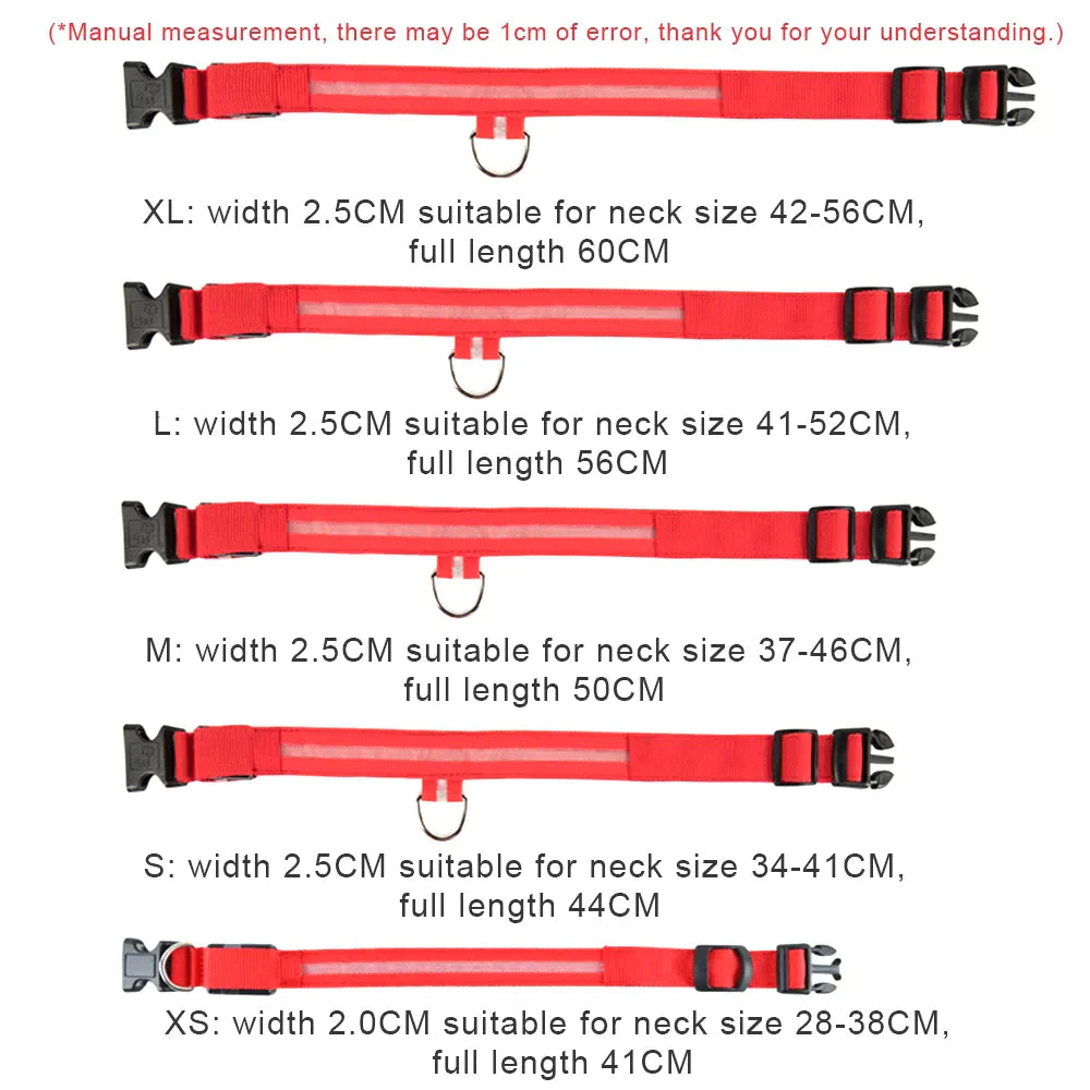 LED Waterproof Adjustable Dog Collar  