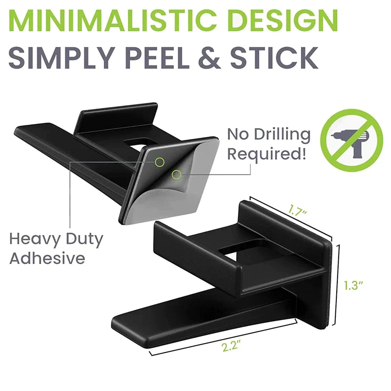 Adhesive Baseball Cap Rack – 12 Hook Organizer