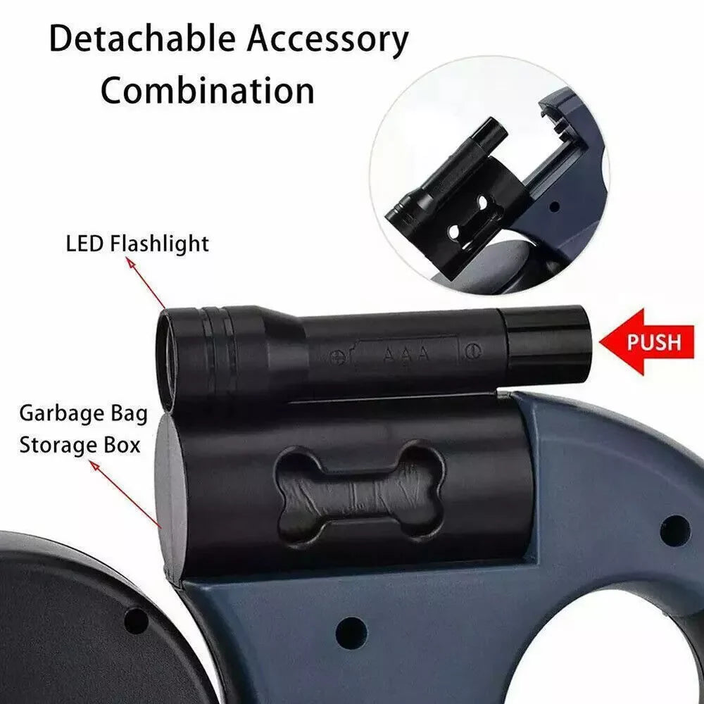 Dual Retractable Reflective Double Dog Walking Leash