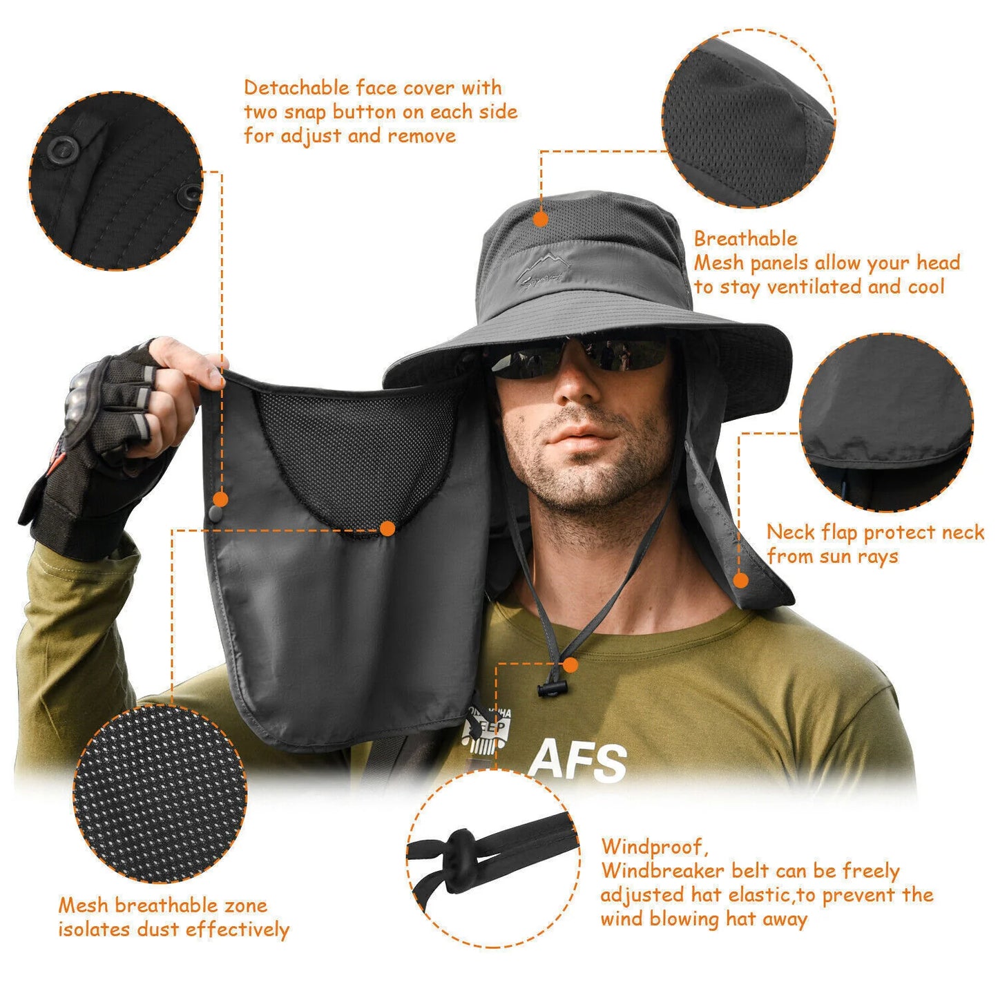 Wide Brim Sun Hat for Men