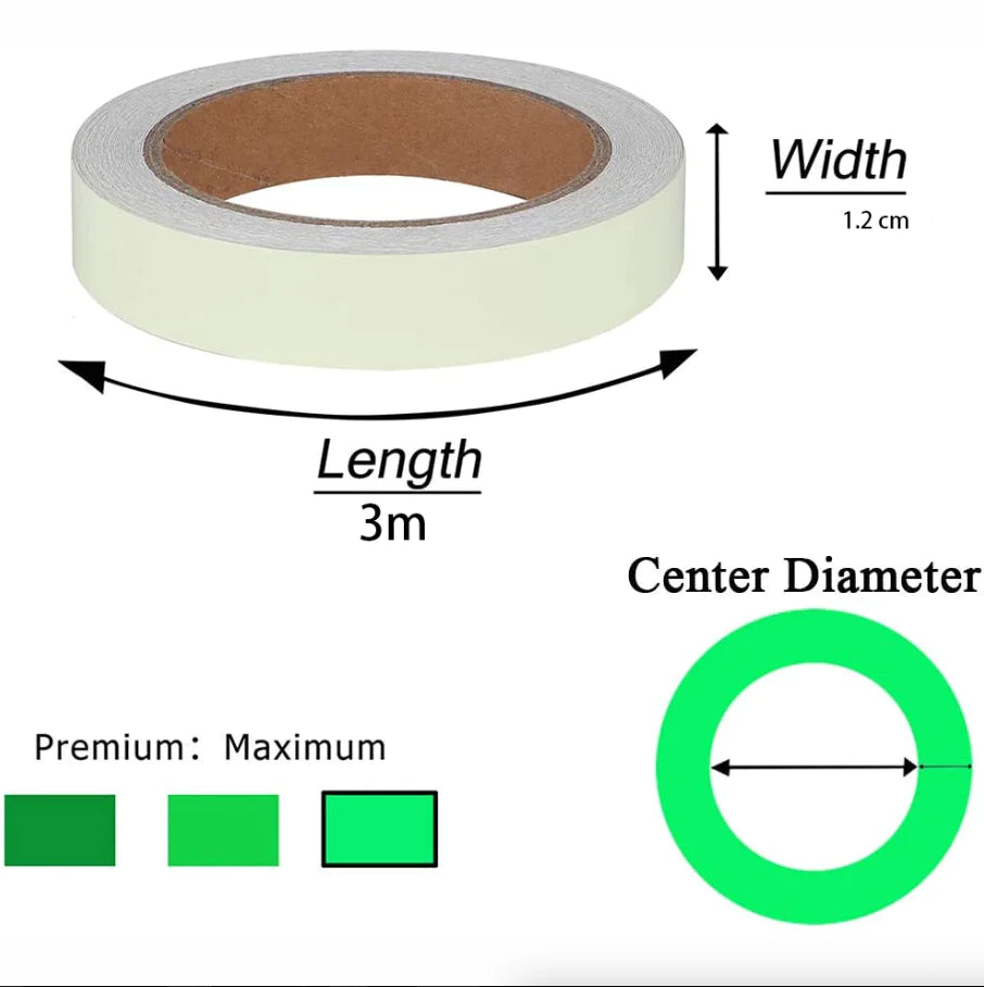 2PC Glow in the Dark Self Adhesive Tape