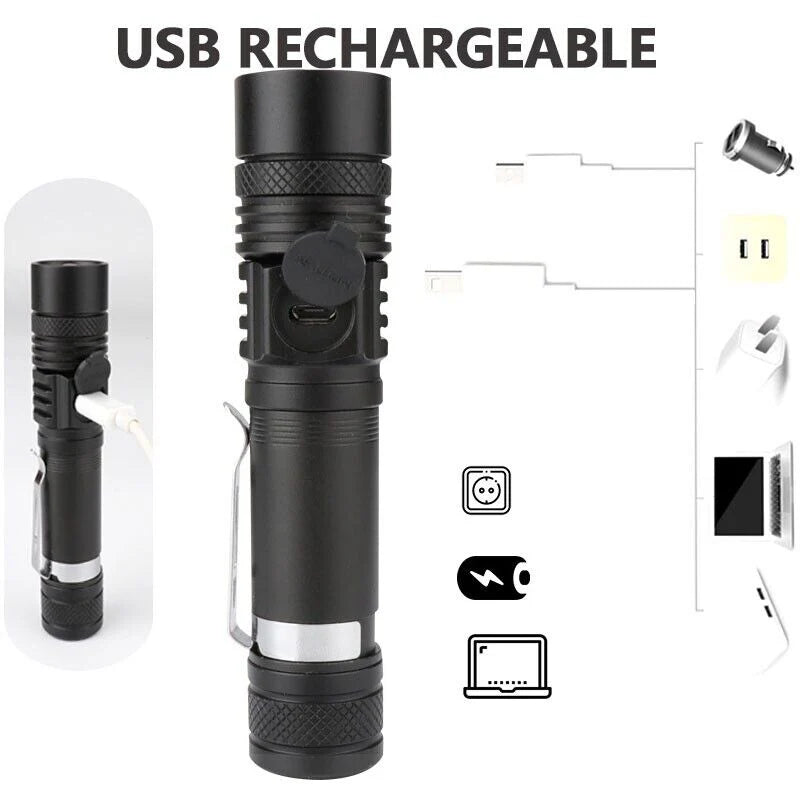 Super Bright LED Flashlight with Rechargeable Battery