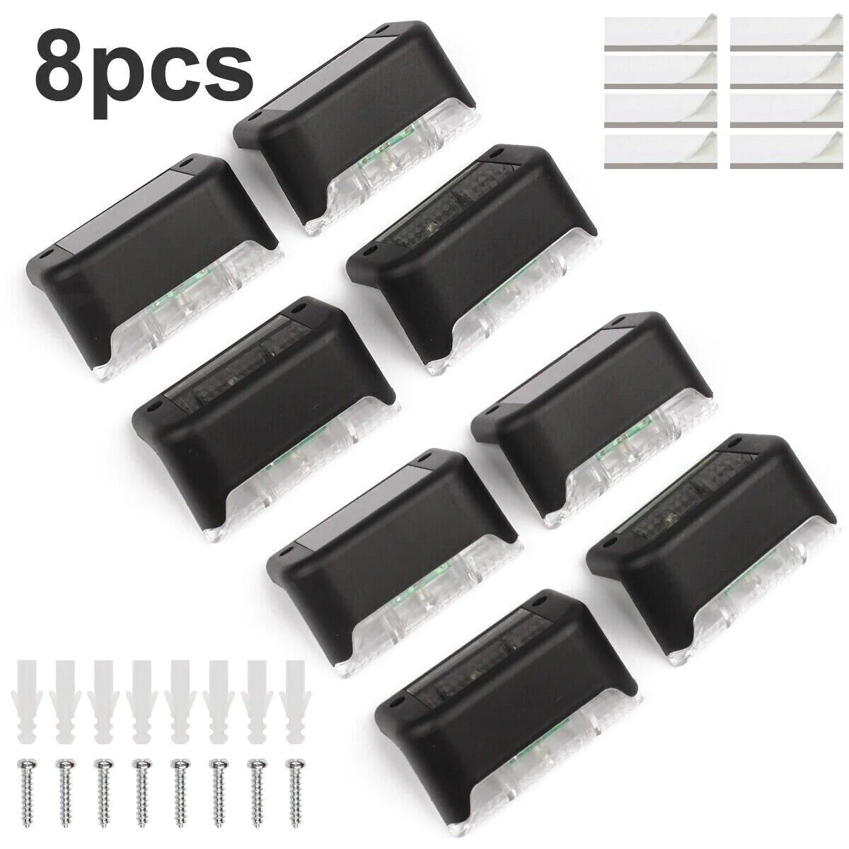 8 Pack Solar Deck Outdoor Waterproof LED lights