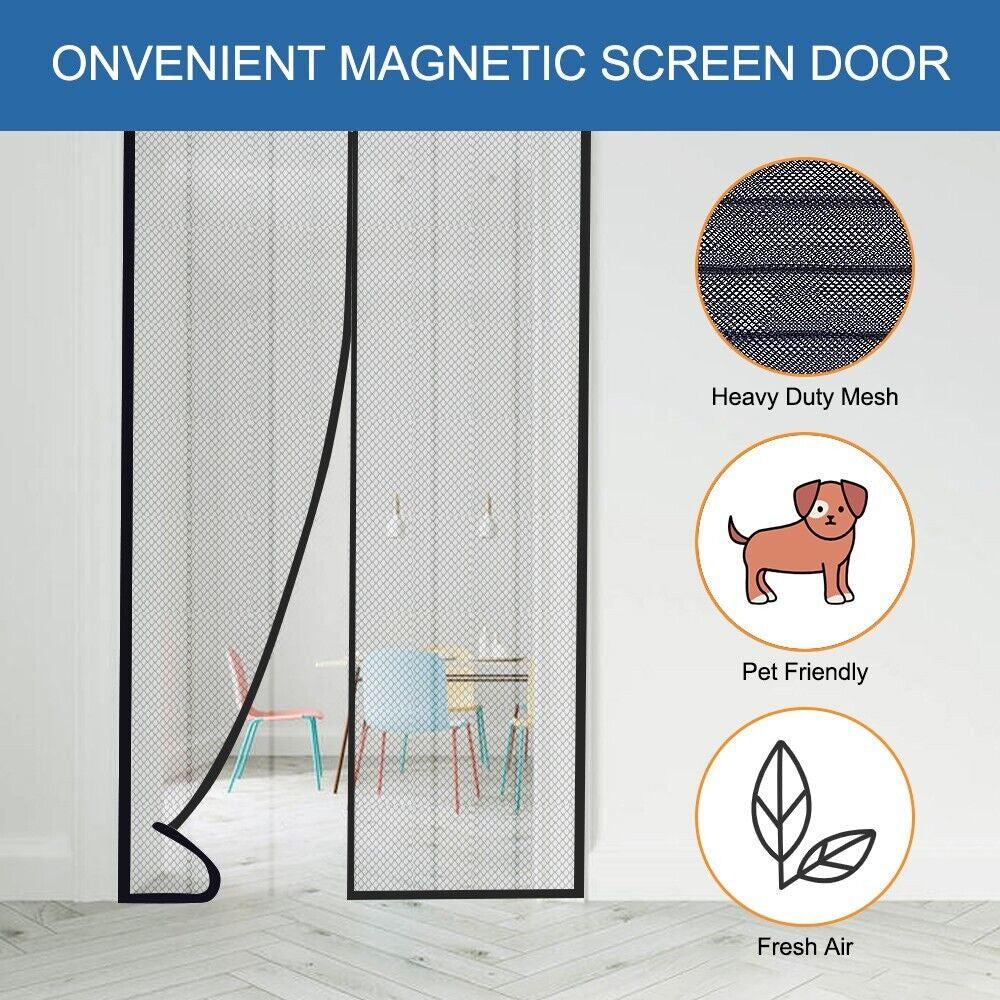 Hands Free Magnetic Screen Door Mosquito Net