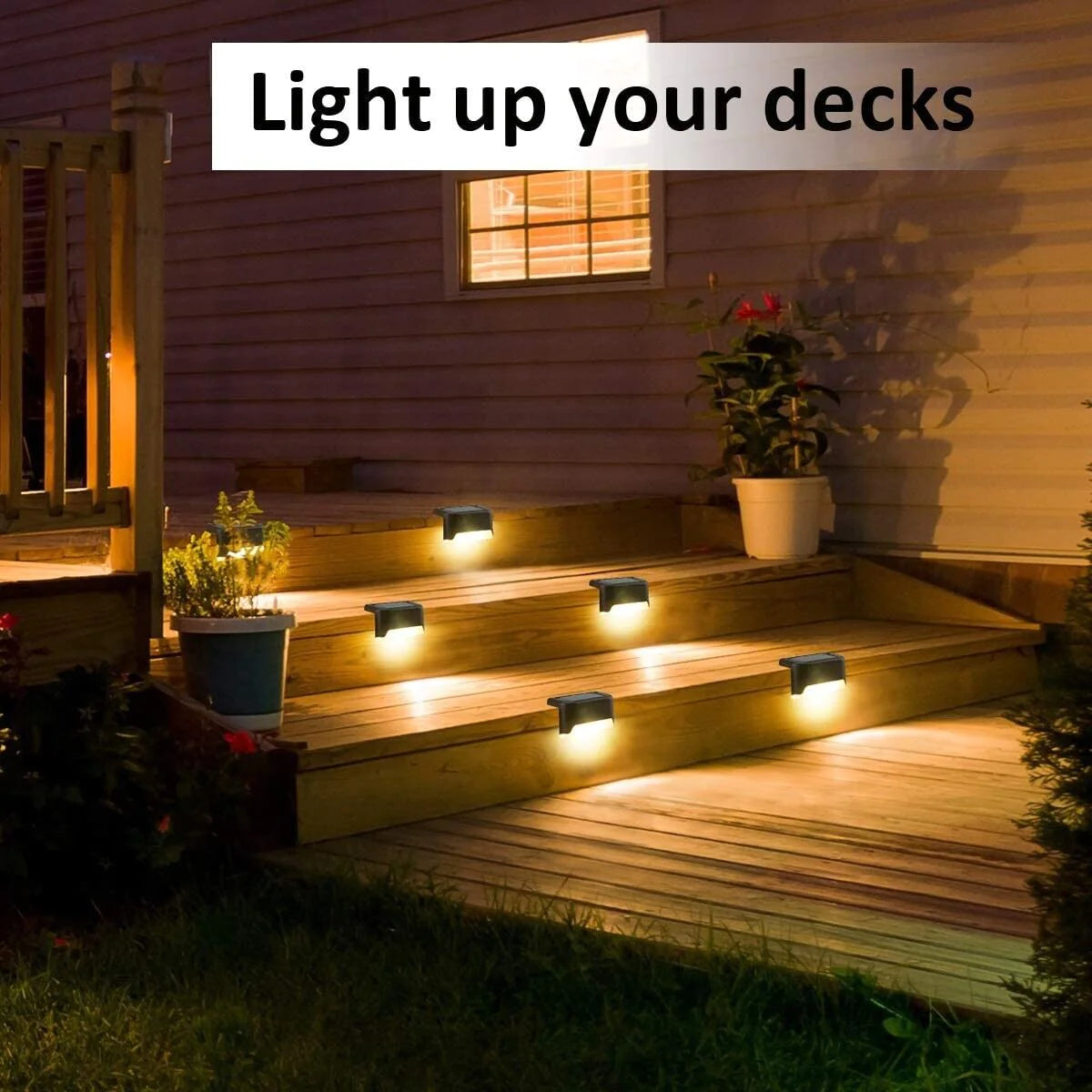 8 Pack Solar Deck Outdoor Waterproof LED lights