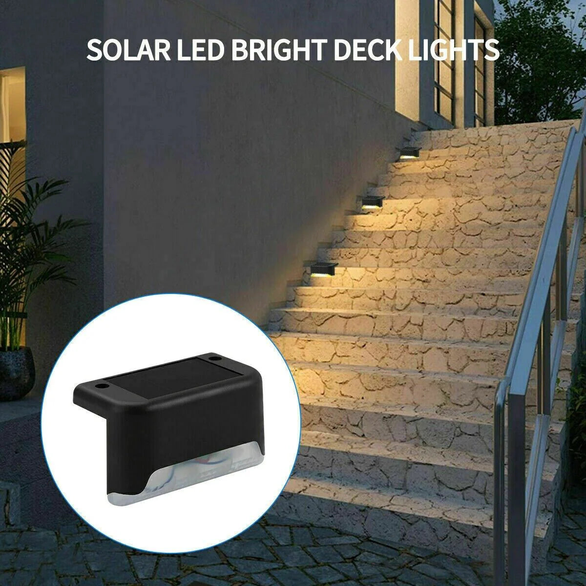 8 Pack Solar Deck Outdoor Waterproof LED lights