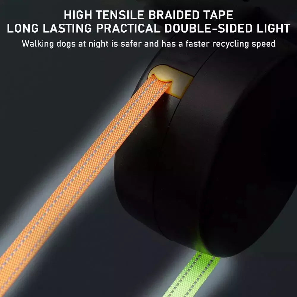 Dual Retractable Reflective Double Dog Walking Leash